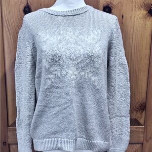 LOFT Light Gray Crew Neck Sweater